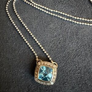 David Yurman Blue Topaz Diamond Necklace